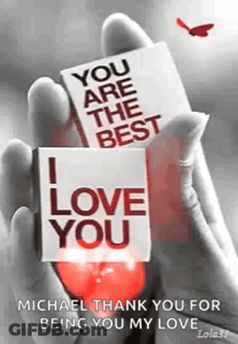 Person Holding Card Saying You Are The Best I Love You GIF