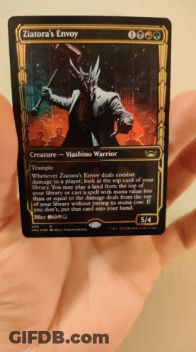 Person Holding Card Saying Ziatora's Envoy GIF