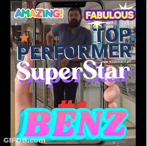 Person Holding Cell Phone Saying Amazing Fabulous Top Performer Super Star Benz GIF