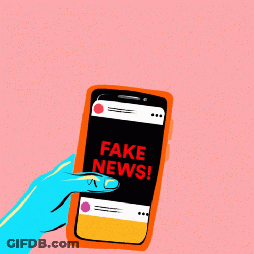 Person Holding Cell Phone With Fake News GIF