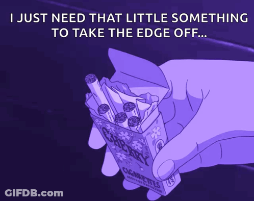 Person Holding Cherry Cigarettes Saying I Just Need That Little Something GIF