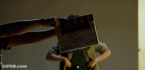 Person Holding Clapper Board Saying Mercury GIF