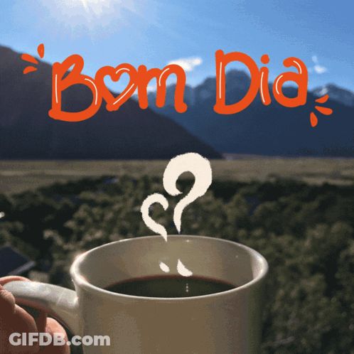 Person Holding Coffee With Bom Dia GIF