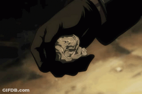 Person Holding Crumpled Paper GIF
