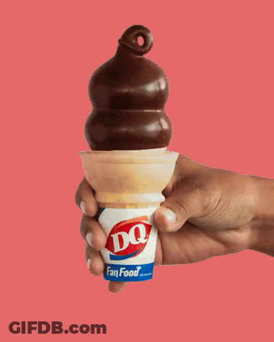 Person Holding Cup Of DQ Ice Cream GIF