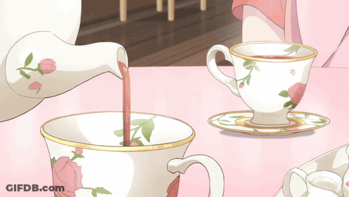 Person Holding Cup Of Tea Saying Tea Time GIF
