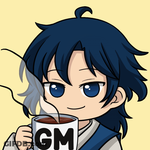 Person Holding Cup That Says Gm GIF
