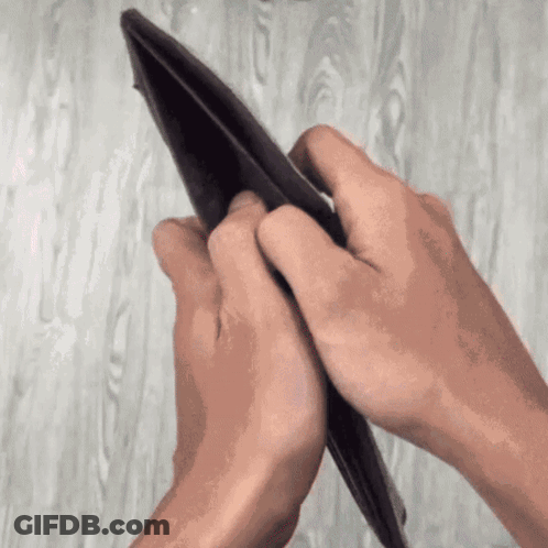 Person Holding Empty Wallet GIF