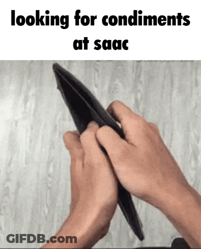 Person Holding Empty Wallet Looking For Condiments At Saab GIF