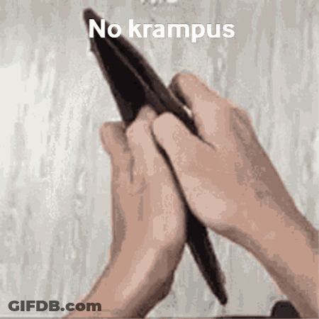 Person Holding Empty Wallet Saying No Krampus GIF