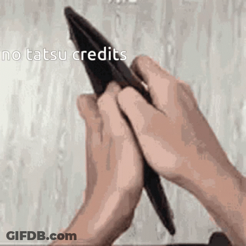 Person Holding Empty Wallet Saying No Tatsu Credits GIF