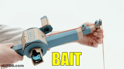 Person Holding Fishing Rod With Bait GIF