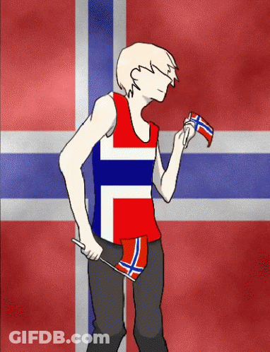 Person Holding Flag In Front Of Flag GIF