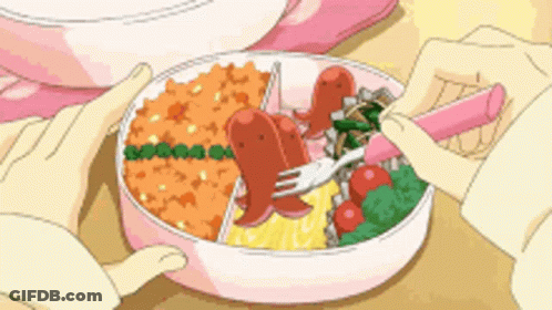 Person Holding Fork Over Bowl Of Food GIF