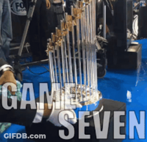 Person Holding Game Seven Trophy GIF