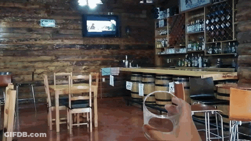 Person Holding Glass At Bar GIF