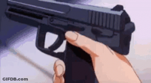 Person Holding Gun Cartoon GIF