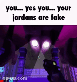 Person Holding Gun Saying Jordans Are Fake GIF