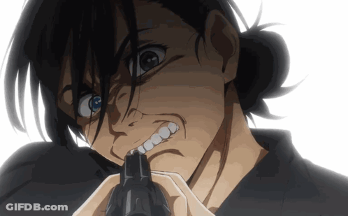 Person Holding Gun With Serious Look GIF