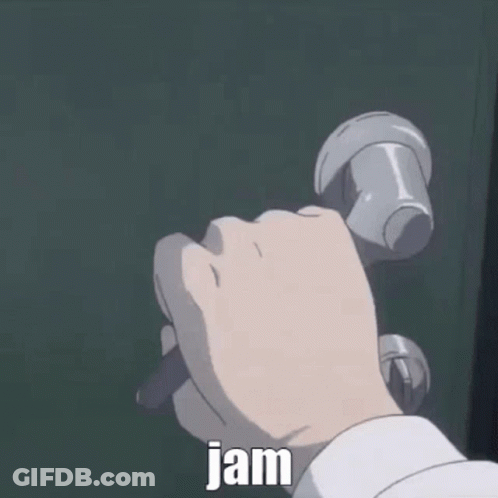 Person Holding Hammer Saying Jam GIF