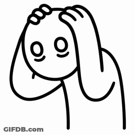 Person Holding Head In Line Drawing GIF