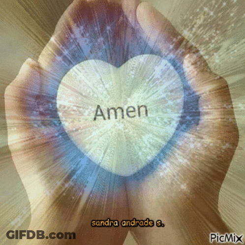Person Holding Heart Saying Amen GIF