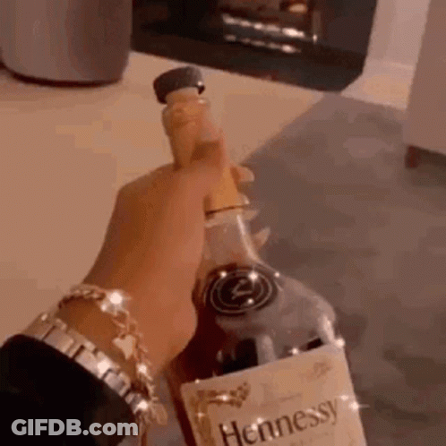 Person Holding Hennessy Bottle GIF
