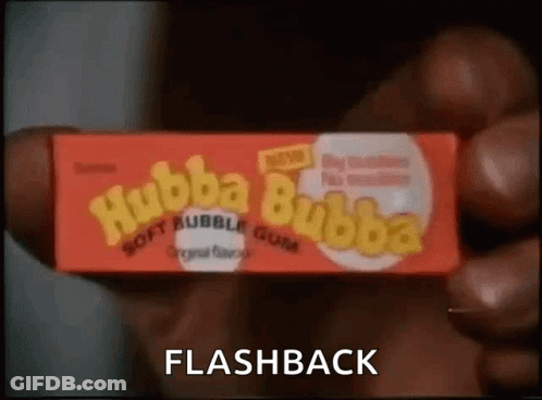 Person Holding Hubba Bubba Gum GIF