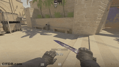 Person Holding Knife In Video Game Score 0 GIF