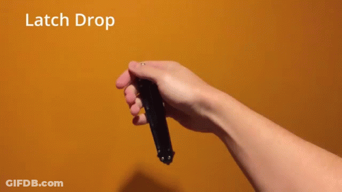 Person Holding Knife Saying Latch Drop GIF
