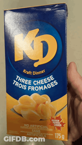 Person Holding Kraft Dinner Three Cheese Macaroni GIF