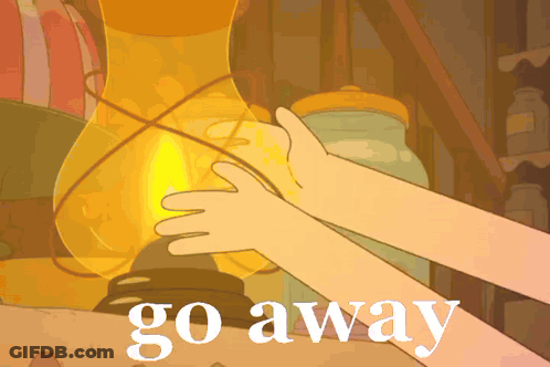Person Holding Lantern With Go Away GIF