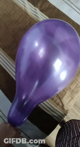 Person Holding Large Purple Balloon GIF