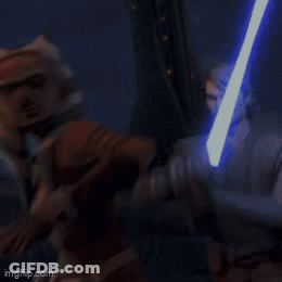 Person Holding Light Saber GIF