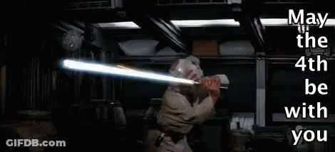 Person Holding Light Saber May The 4Th GIF
