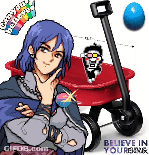 Person Holding Lollipop Next To Red Wagon Can You Believe GIF