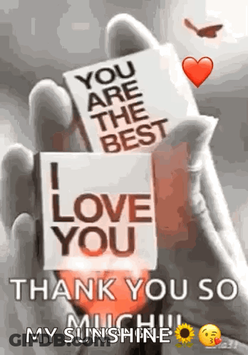 Person Holding Love You Paper GIF