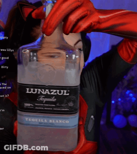 Person Holding Lunazul Tequila Blanco GIF