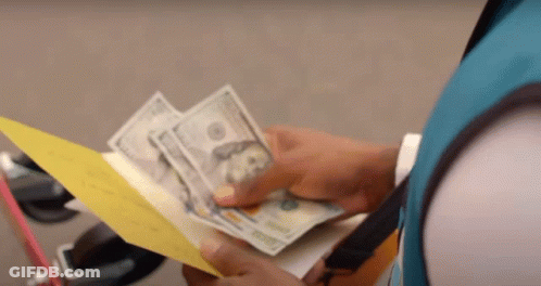 Person Holding Money And Paper GIF
