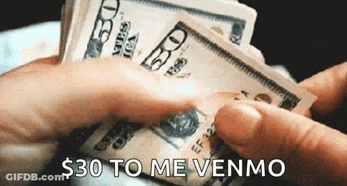 Person Holding Money With $30 Venmo GIF