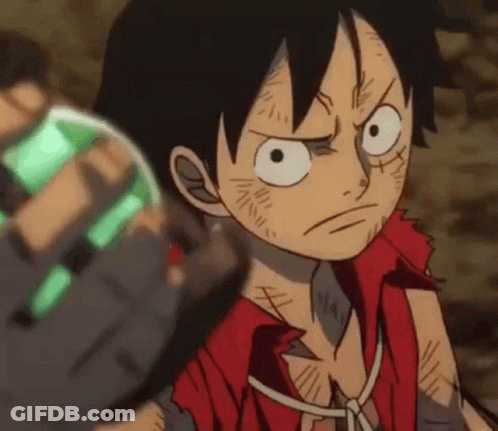 Person Holding Monkey D Luffy From One Piece GIF