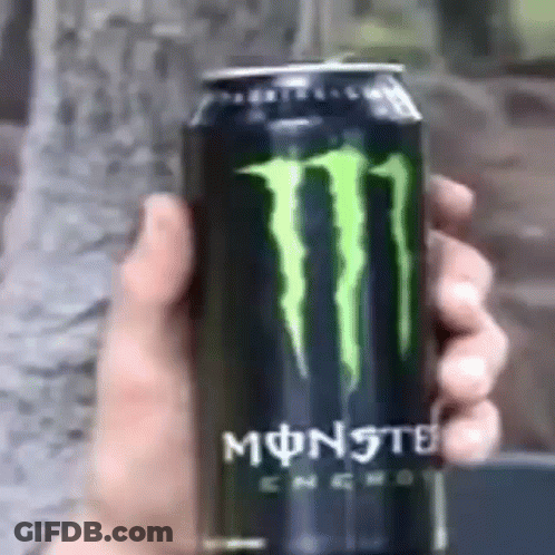 Person Holding Monster Energy Drink GIF