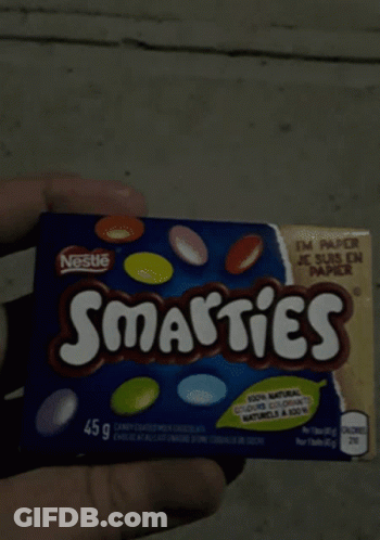 Person Holding Nestle Smarties Box GIF
