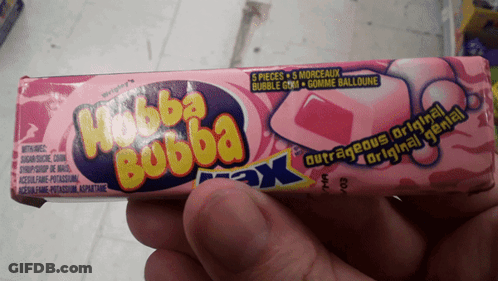 Person Holding Pack Of Hubba Bubba Max GIF
