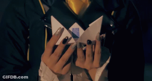 Person Holding Paper Saying Nail Art GIF