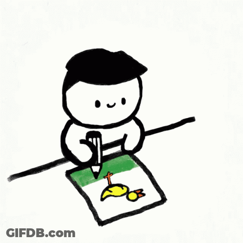 Person Holding Pencil Looking At Picture GIF