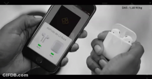 Person Holding Phone Saying Airpods De Lil Buck GIF