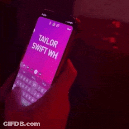 Person Holding Phone Saying Taylor Swift GIF