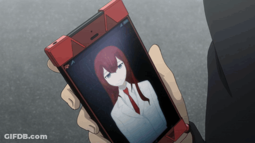 Person Holding Phone With Woman Photo GIF