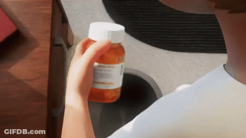 Person Holding Pills Bottle Saying Generic GIF
